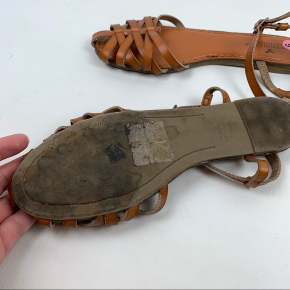 American Eagle Brown Ankle Wrap Sandals size 9 - Picture 9 of 9